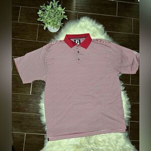 FootJoy red/white striped polo sz XL